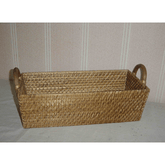 "RECTANGULAR BASKET W/HANDLES, DIM: 46x22xH14CM." - Mabrook Hotel Supplies